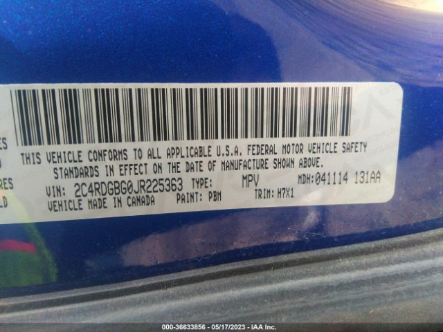 2C4RDGBG0JR225363 Dodge Grand Caravan Se