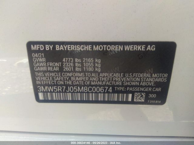 3MW5R7J05M8C00674 BMW 3 Series 330i Xdrive