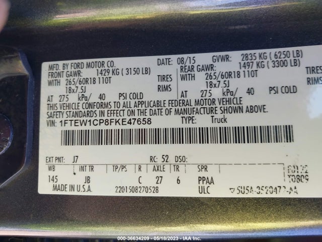 Ford 2015 2015 1FTEW1CP8FKE47658 Image 25