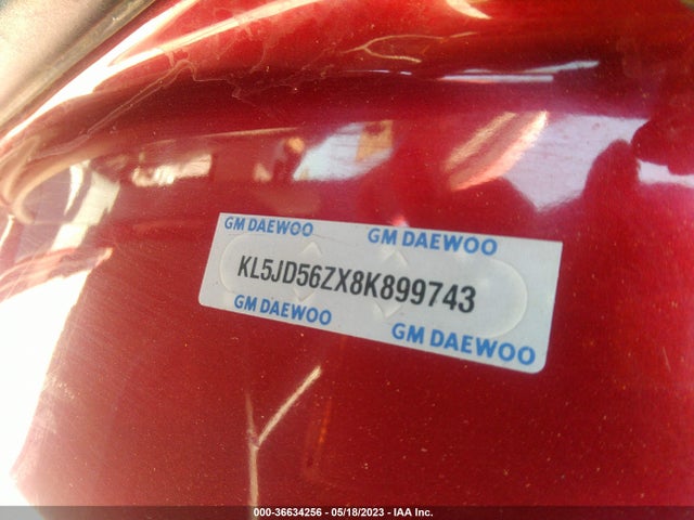 2008 SUZUKI FORENZA VIN: KL5JD56ZX8K899743