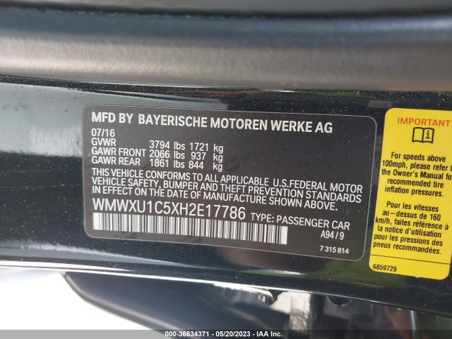 2017 Mini Hardtop, VIN: WMWXU1C5XH2E17786