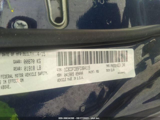 1C3CDFCB5FD364115 Dodge Dart Limited