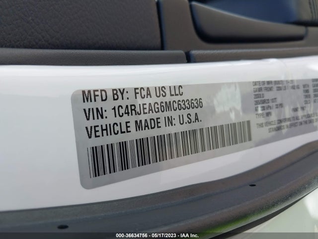 1C4RJEAG6MC633636 Jeep Grand Cherokee Laredo X