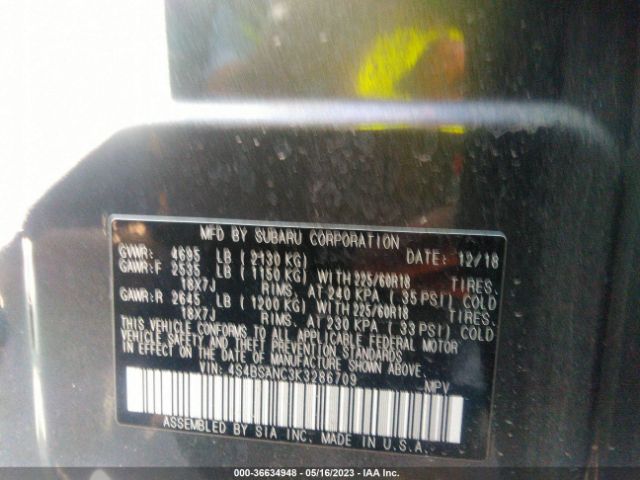 4S4BSANC3K3286709 Subaru Outback Limited