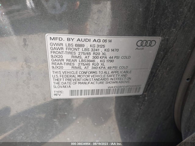 WA1DGBFE4FD003037 Audi Q7 3.0t S Line Prestige
