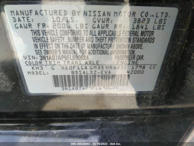 3N1AB7AP9FL690624 Nissan SENTRA SV