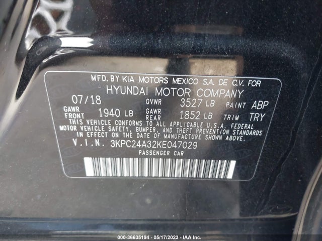 Hyundai ACCENT SE 2019 3KPC24A32KE047029 Image 10