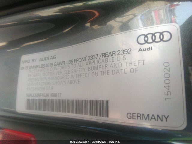 WAULMAF46JA168817 Audi A4 Premium Plus