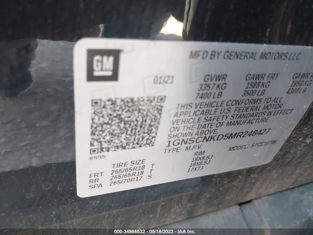 Chevrolet Tahoe Lt 2021 1GNSCNKD5MR248427 Image 9