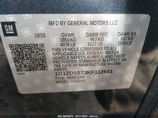 Chevrolet MALIBU LT 2019 1G1ZD5ST3KF112641 Image 10