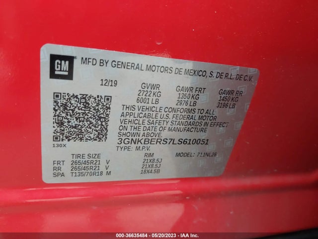 Chevrolet BLAZER RS 2020 3GNKBERS7LS610051 Image 9