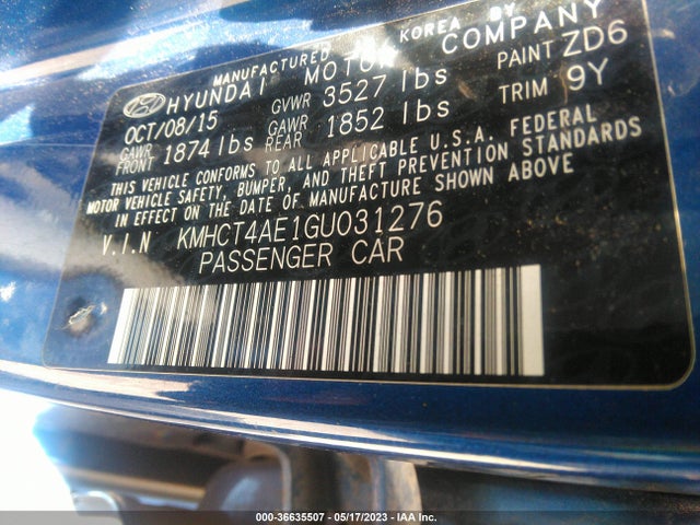 Hyundai ACCENT SE 2016 KMHCT4AE1GU031276 Image 9