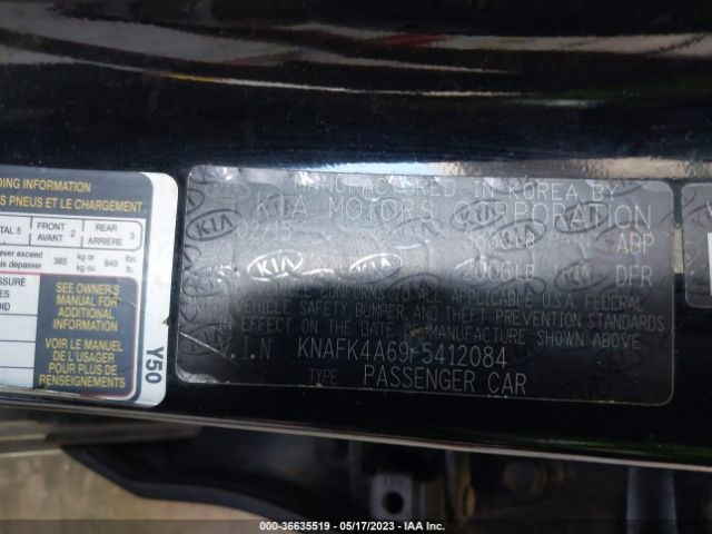 KNAFK4A69F5412084 KIA FORTE LX