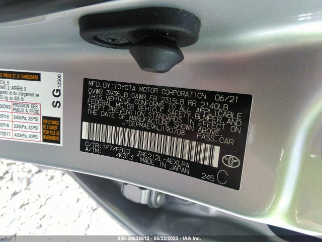 Toyota COROLLA LE 2022 JTDEPMAE9NJ190708 Image 10