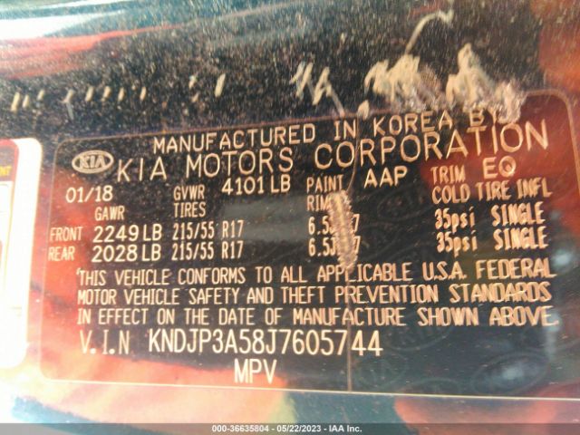 KNDJP3A58J7605744 KIA SOUL +