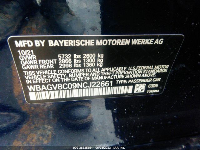 WBAGV8C09NCJ22661 BMW 8 Series M850i