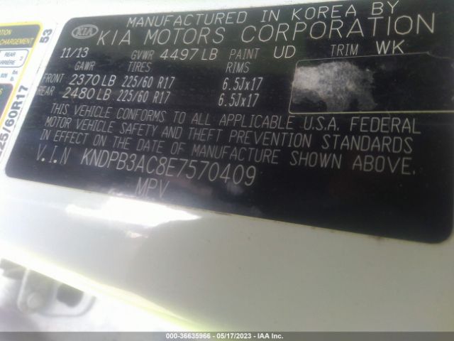 KNDPB3AC8E7570409 KIA Sportage Lx