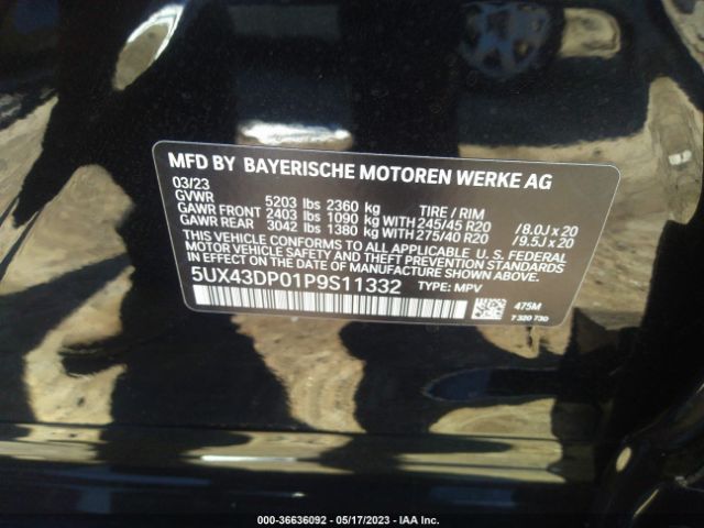 5UX43DP01P9S11332 BMW X3 Sdrive30i
