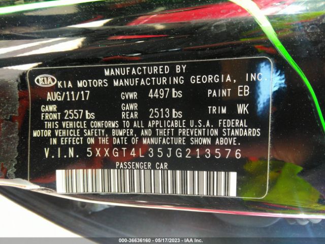 5XXGT4L35JG213576 KIA Optima S