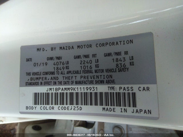 Mazda Mazda3 Hatchback W/preferred Pkg 2019 JM1BPAMM9K1119931 Image 11