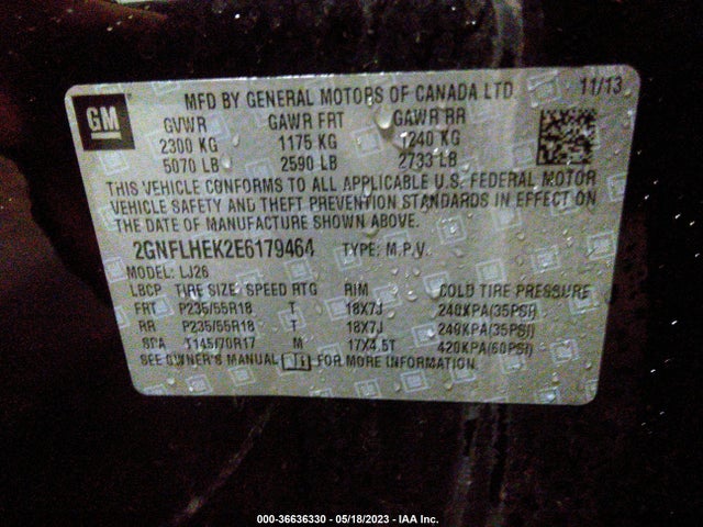 Chevrolet Equinox Ltz 2014 2GNFLHEK2E6179464 Image 10