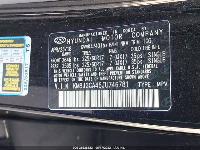 Hyundai TUCSON SEL 2018 KM8J3CA46JU746781 Image 10