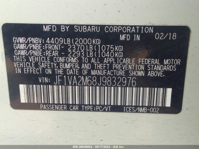 JF1VA2M68J9832976 Subaru Wrx Sti