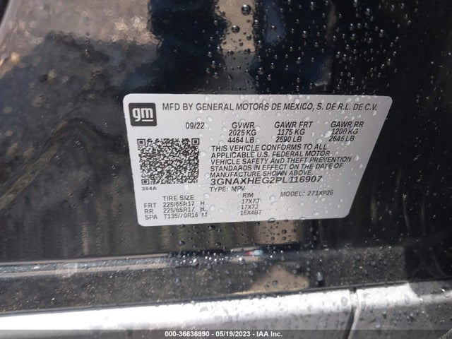 2023 CHEVROLET EQUINOX LS VIN: 3GNAXHEG2PL116907