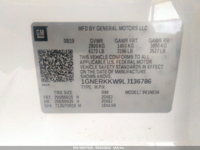 Chevrolet Traverse Premier 2020 1GNERKKW9LJ136786 Image 9