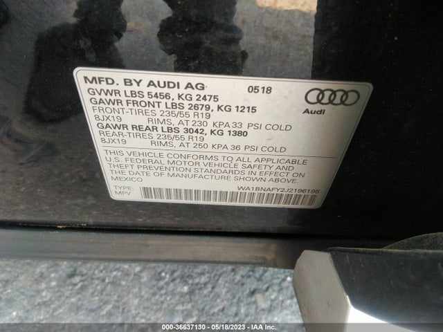 WA1BNAFY2J2196195 Audi Q5 Premium Plus
