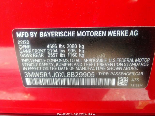 3MW5R1J0XL8B29905 BMW 3 Series 330i