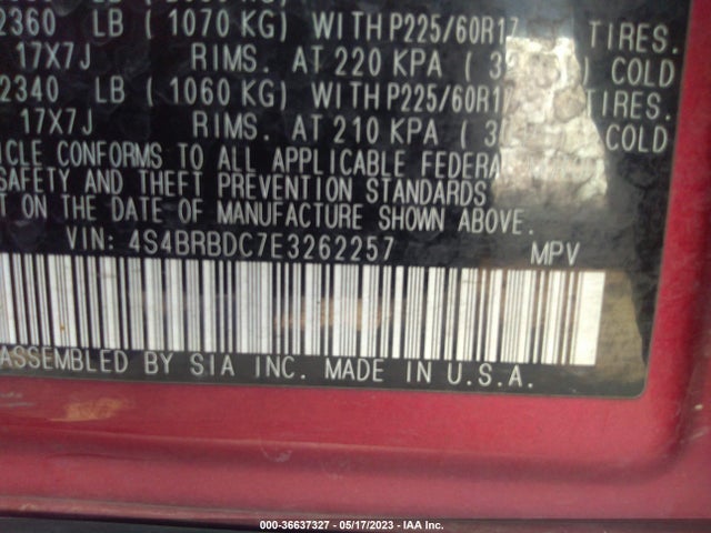 4S4BRBDC7E3262257 Subaru Outback 2.5i Premium