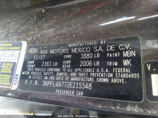 3KPFL4A77JE215548 KIA FORTE LX