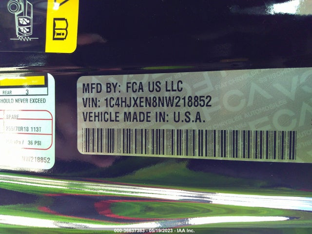 2022 JEEP WRANGLER UNLIMITED SAHARA VIN: 1C4HJXEN8NW218852