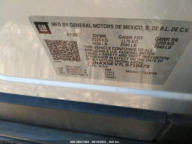 Chevrolet EQUINOX LS 2020 3GNAXSEV7LS710873 Image 9