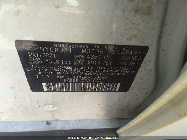 Hyundai SONATA SEL 2021 KMHL14JA9MA159667 Image 11