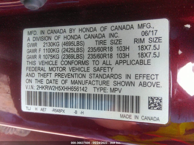 Honda CR-V EX 2017 2HKRW2H5XHH656142 Image 9