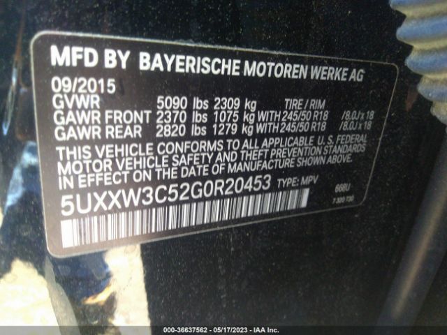 5UXXW3C52G0R20453 BMW X4 Xdrive28i