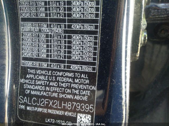 SALCJ2FX2LH879395 Land Rover Discovery Sport S