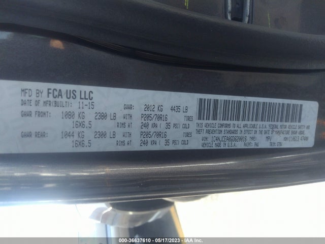 1C4NJCEA0GD620016 Jeep Compass Latitude