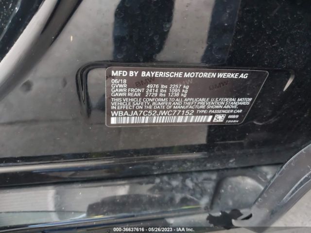 WBAJA7C52JWC77152 BMW 5 Series 530i Xdrive