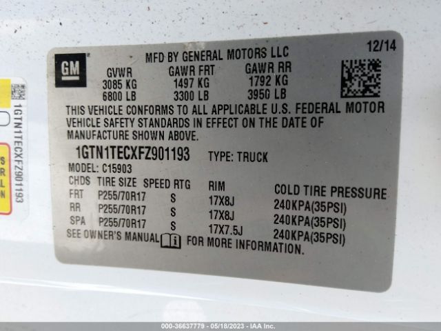 1GTN1TECXFZ901193 GMC SIERRA 1500