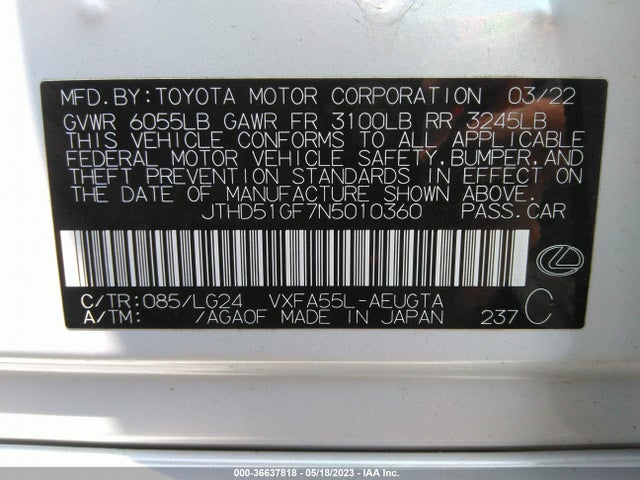 Lexus Ls Ls 500 2022 JTHD51GF7N5010360 Image 11