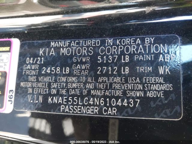 KNAE55LC4N6104437 KIA Stinger Gt2
