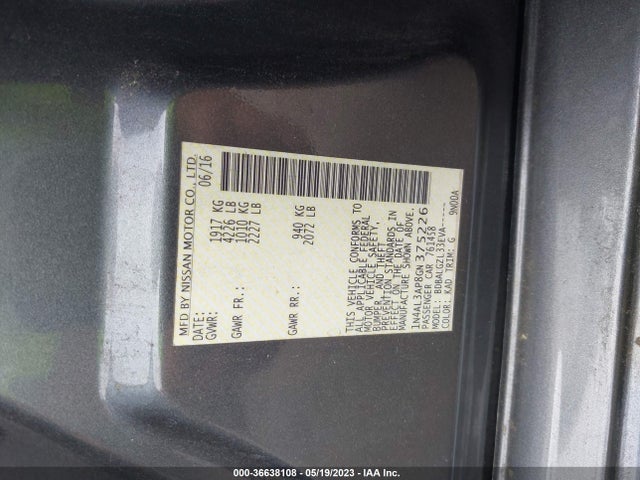 2016 NISSAN ALTIMA 2.5 VIN: 1N4AL3AP8GN375226