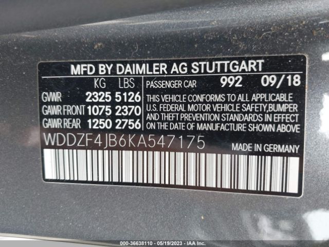 WDDZF4JB6KA547175 Mercedes-Benz E-class E 300