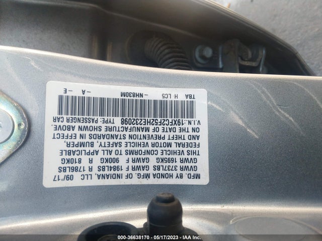 Honda Civic Sedan Lx 2017 19XFC2F52HE232098 Image 9