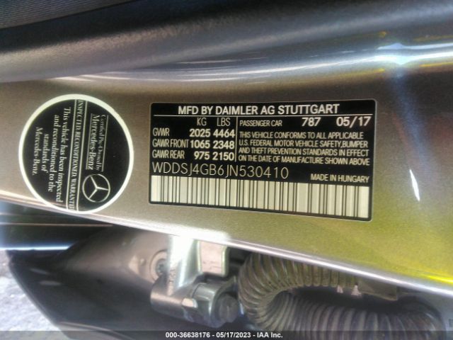 WDDSJ4GB6JN530410 Mercedes-Benz Cla Cla 250