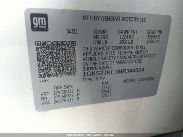 1GKS2JKL3MR344024 GMC YUKON XL DENALI