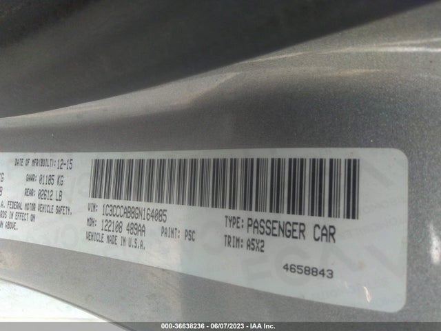 Chrysler 200 Limited 2016 1C3CCCAB8GN164085 Image 9